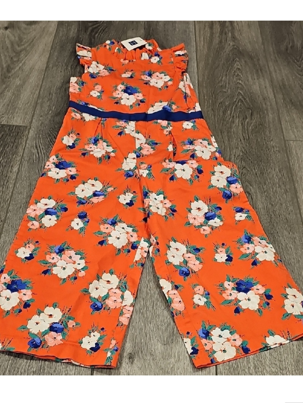 Floral Orange Jumpsuit